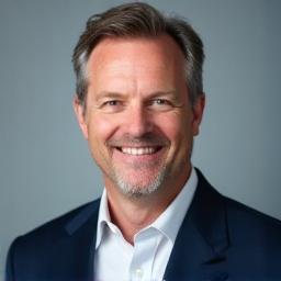 Portrett av Lars Olsen, smilende og profesjonell